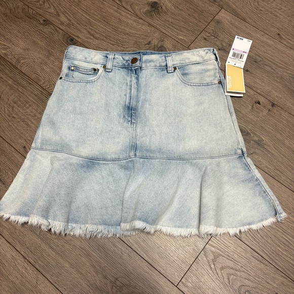Michael Kors Dresses & Skirts - Denim ruffle distressed raw hem
Mini skirt size 6